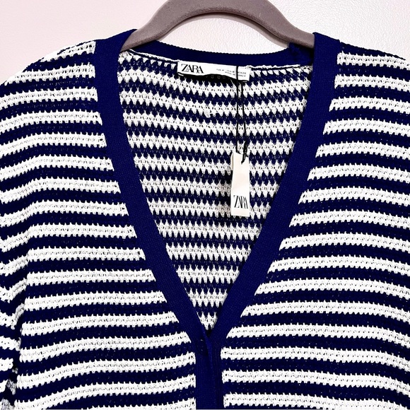 NWT Zara Midi Knitted Striped Cardigan - Picture 7 of 15